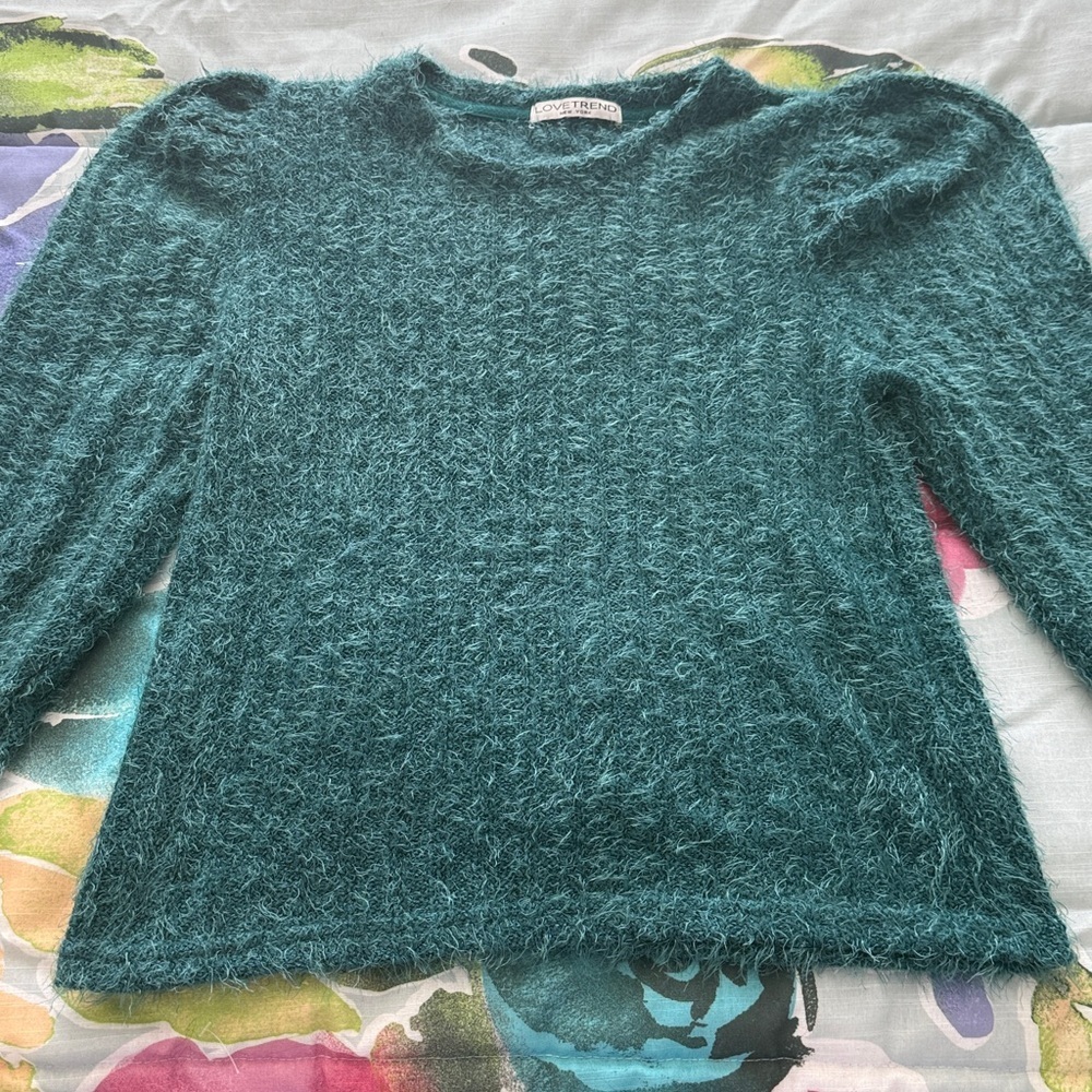 Teal Fuzzy Sweater